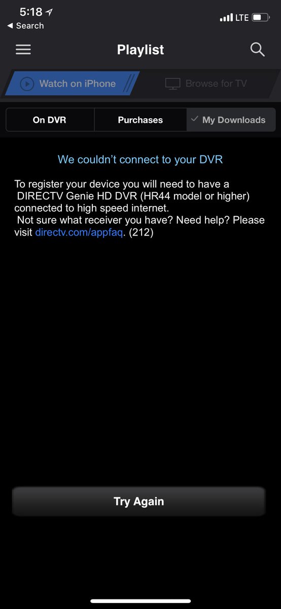 robertonieves's tweet photo. @DIRECTVService spent 2 hours in chat with 3 different reps trying to troubleshoot this issue, no help at On the phone with a Digital rep who was condescending and rude and did not help at all. Finally I can’t access my DVR from the app. Something seems wrong with my account. https://t.co/UfrfWCpcmb