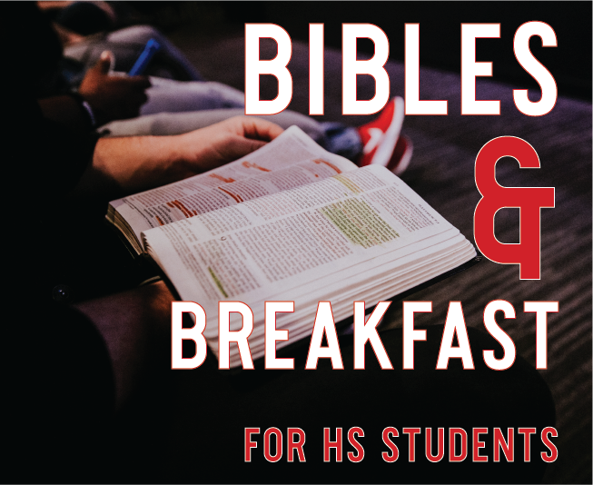 ACFBCstudents's tweet photo. High School Students...Join us for Bibles &amp; Breakfast on Saturday @ 9AM - The Gordon's. What's better than Jesus and breakfast tacos?! https://t.co/AjJ0Ub2jKN