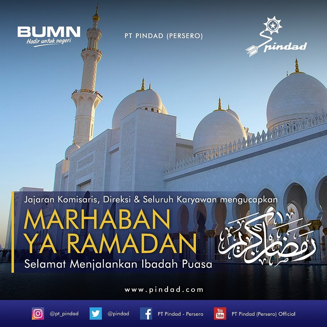 pindad's tweet photo. Jajaran Komisaris, Direksi dan seluruh karyawan PT Pindad (Persero) mengucapkan selamat menjalankan ibadah Puasa Ramadan 1439 H. Semoga Ramadhan kali ini jauh lebih baik daripada sebelumnya, dan dapat meningkatkan ketakwaan kita kepada Allah SWT. 

#Pindad #PuasaRamadan1439H https://t.co/96WQy2mV2x