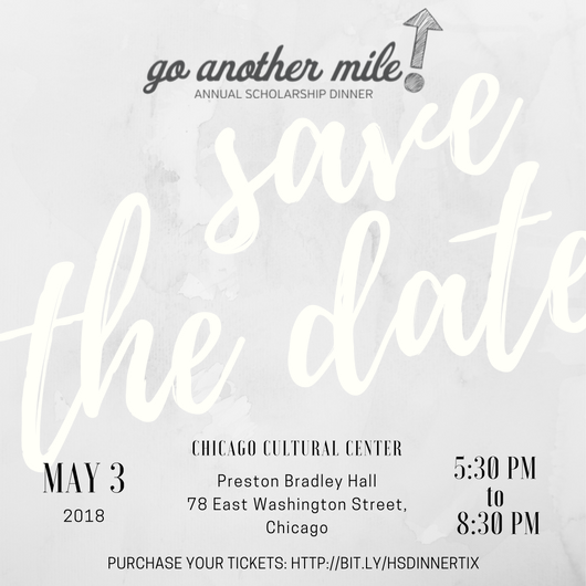 Make a difference in someone's life and join #HighSight for its annual "Go Another Mile" #scholarship #dinner on May 3rd at the Chicago Cultural Center. BUY TIX HERE: bit.ly/HSdinnertix