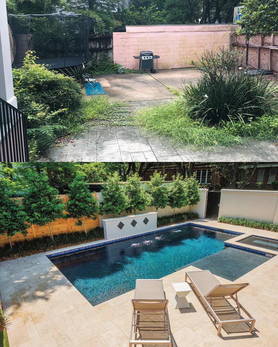 MullinLandscape's tweet photo. Before and Afters never cease to amaze us! #mullin #beforeandafter #landscapearchitecture #nola #poolside https://t.co/nYZyz6DAXV