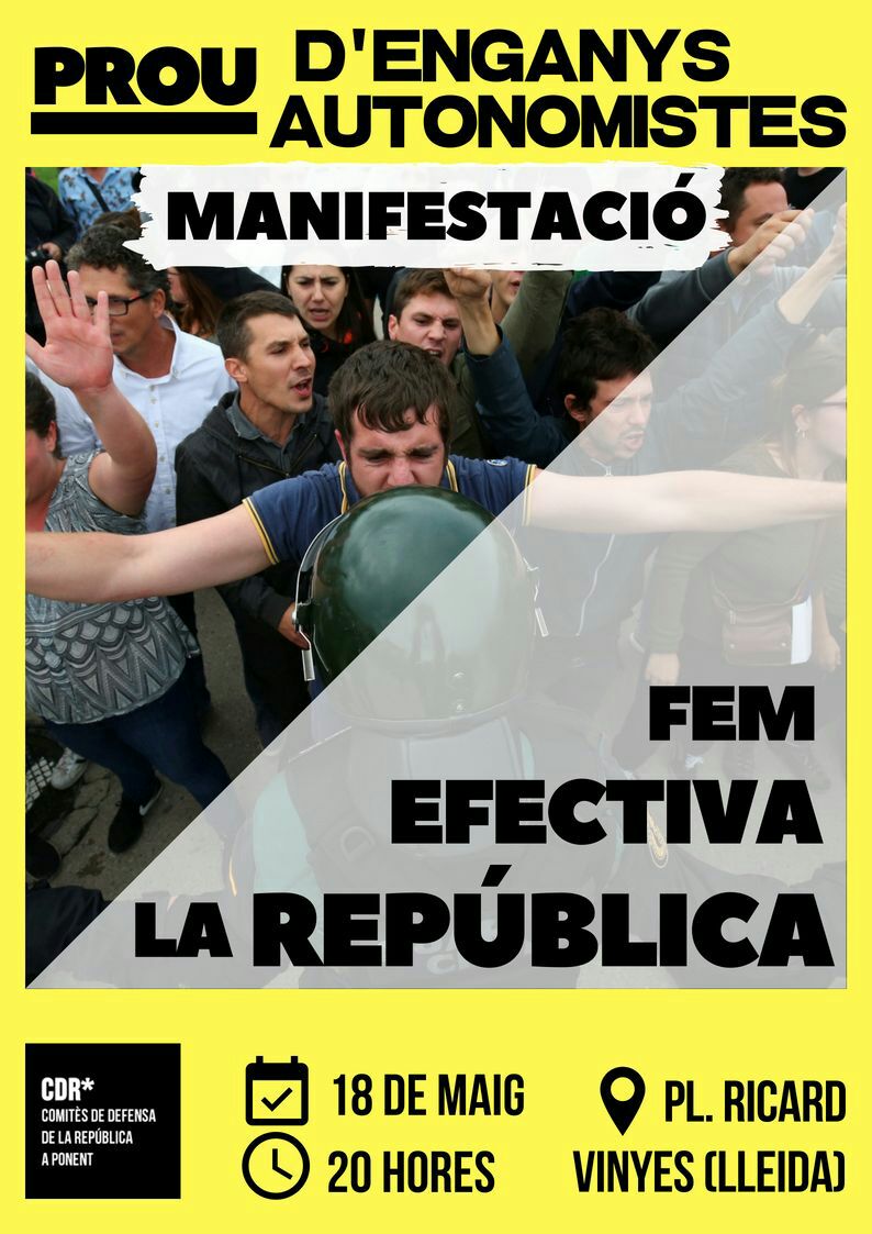 CDRsLleida's tweet photo. [CDR CAPPONT] Entre avui i demà encartellem el barri convidant als veïns i veïnes a participar de la manifestació de divendres: volem traslladar als partits independentistes i al Govern la nostra exigència que facin efectiu el mandat de l'#1Oct i la declaració del #27O! https://t.co/jzAUQ9B3pb