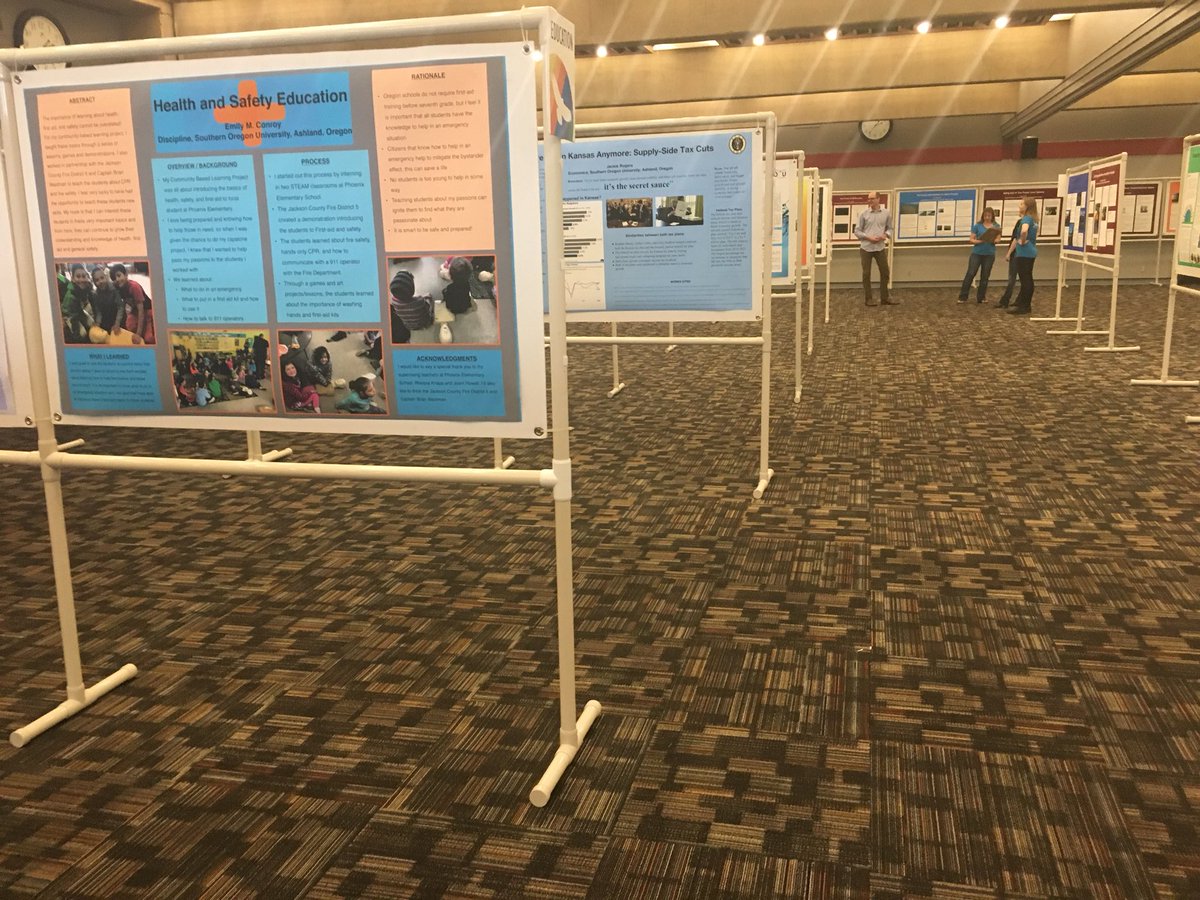 SOARsou's tweet photo. The posters are all set up! Don’t forget to check in with HQ tomorrow to get your nametag! #SOUSOAR #SoaringSOU #SOARWEEK2018 https://t.co/9ErqnC580b