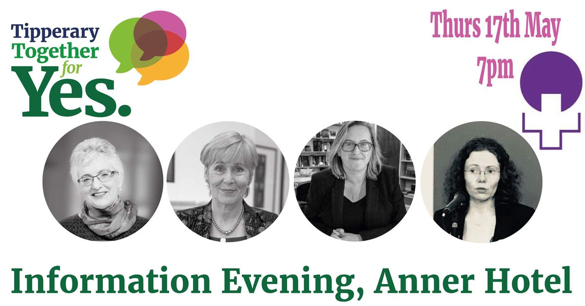TippForChoice's tweet photo. Come to #Thurles to hear some measured, factual info without the bluff or bluster. Min Katherine Zappone, former TD Liz McManus, Professor of Law Fiona de Londras, Dr Siobhan O'Donohue of @TFMRIRE &amp; Dr Marion Dyer of @Doctors4Choice #TogetherForYes
https://t.co/udNbF4ZzIF pls RT! https://t.co/eY4MtzkQCb