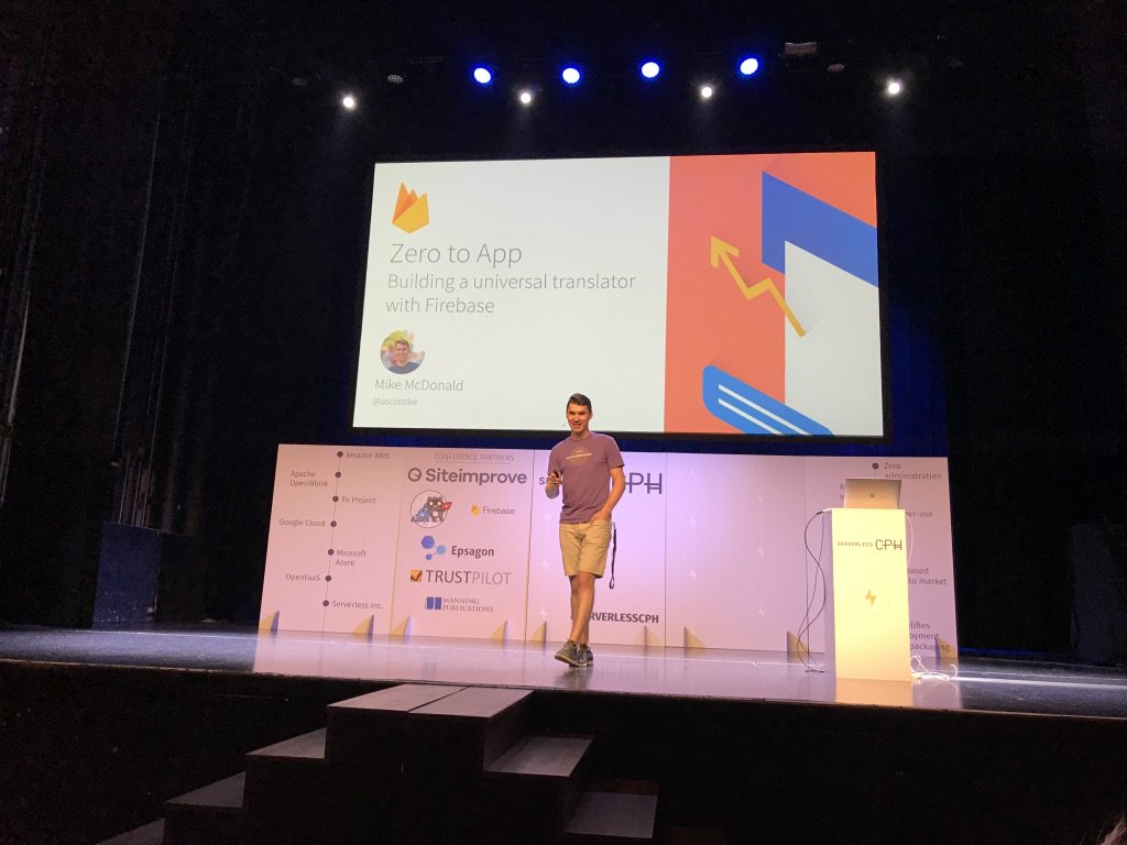 abedsujan's tweet photo. Zero to app: serverless development with firebase with @asciimike
"let's talk less and gets our hands dirty" - what an excellent live coding! - just waited until the end only for this session - paid off!
@asciimike @ServerlessCph #serverlessCph https://t.co/OlYHccZAso
