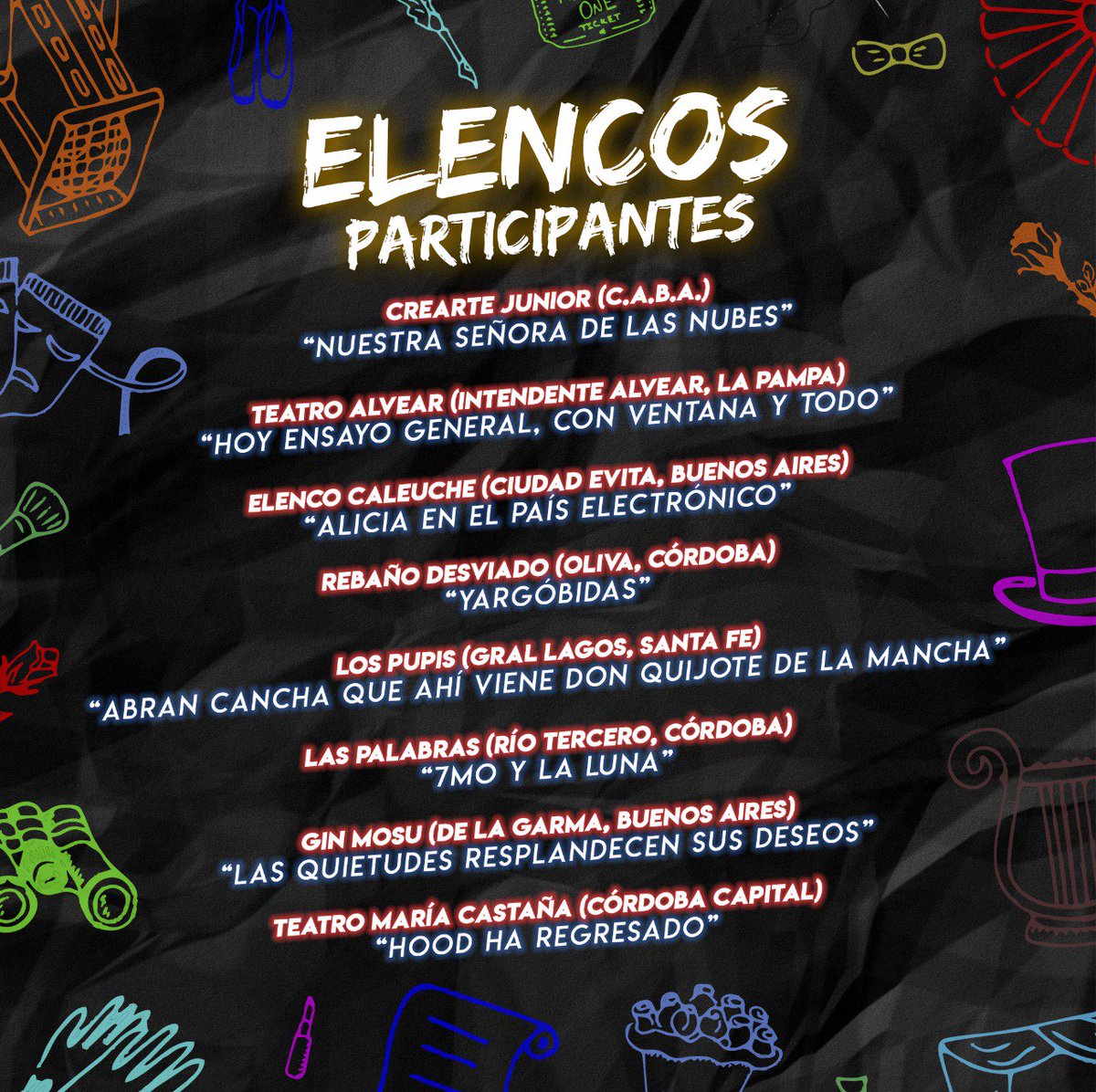 VQVCordoba's tweet photo. 🎭Elencos Participantes🎭.
Felicitamos y esperamos muy ansiosos a todos ♥️‼️.
SE VIENE! SE SIENTE!.
💥 VAMOS QUE VENIMOS REGIONAL CORDOBA - Segunda Edición 💥.
🎭 6, 7 , 8 y 9 de Julio 🎭
💣 SOY TEATRO , SOY #VQVCBA💣.
Yyyy... Esss el VQV 🎵🎶.
#teatro #VQVCBA https://t.co/hQcSVGU0Zy