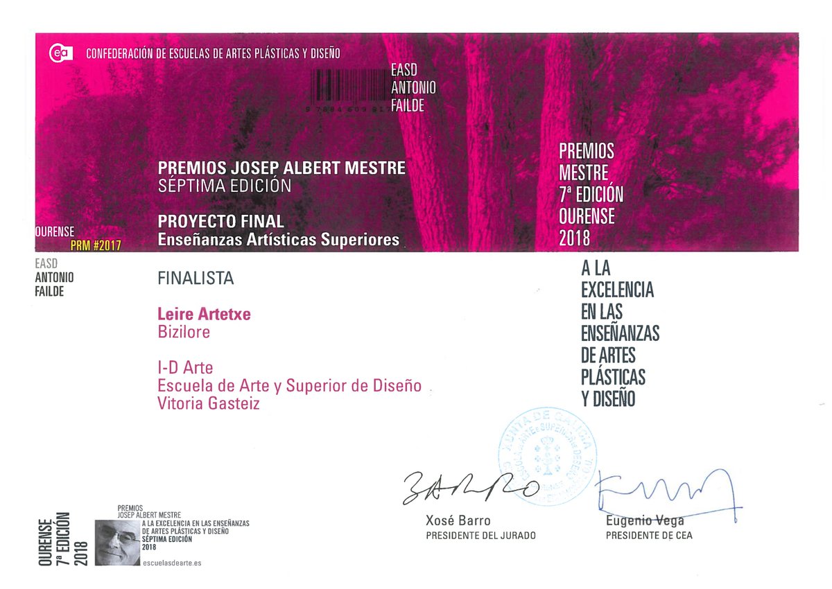 idarte_gasteiz's tweet image. Leire Artetxe I•D arteko ikaslea Josep Albert Mestre Sarietako finalista izan da. Leire Artetxe estudiante de I•D arte ha sido finalista en la 7ª edición de los premios Mestre.
#idarte #idartegara #basquedesign #josepalbertmestre #premiosmestre #basquecountry #vitoria #gasteiz