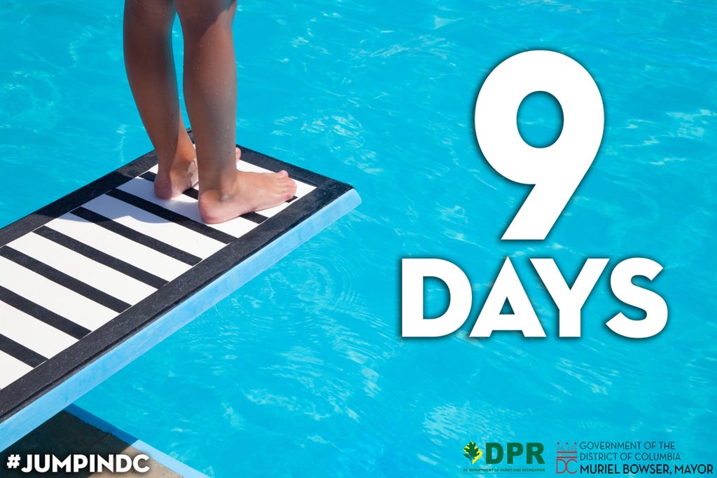 DCDPR's tweet photo. In 9 days Join us at Randall Recreation Center with @mayor_bowser on May 25th and #JumpInDC to start the summer off right. Also keep in mind that on May 26th our outdoor pools open for the summer. visit https://t.co/yygxjHrDJf to register. #WhereFunHappens #DCPools https://t.co/6C9kiCPuwx