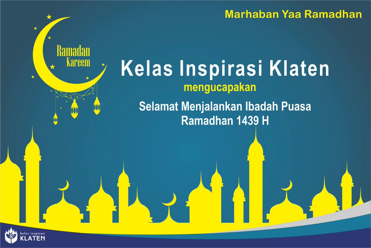 Marhaban Ya Ramadhan 😇

Keluarga besar Kelas Inspirasi Klaten mengucapkan
Selamat menunaikan ibadah puasa di bulan suci Ramadhan 1439H
Mari menjadi pribadi yang lebih baik lagi.
#kelasinspirasiklaten
#ramadhan1439h