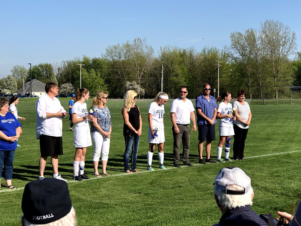 Supeschmidt's tweet photo. Great soccer game versus Garber tonight as we celebrated our 8 super seniors. Thanks for all the memories Olivia C, Mackenzie D, Jessica H, Alarie H, Kiley K, Hunter K, Mackenzie K, and Kristin W. It was amazing watching you compete in the blue and white! https://t.co/ewjJTl7PuK