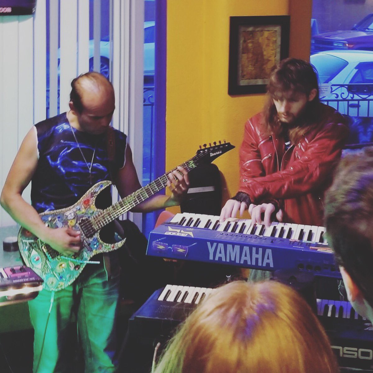 symbiotic808's tweet photo. Some sweet #live #actionshots taken during our #performance at Cinco De Synth #guitar #synth #StarBlade #music #stormwave #interzone https://t.co/fweeLwpCYx