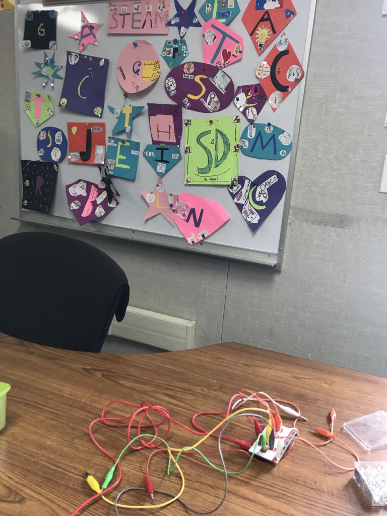 MrsKChia's tweet image. I SPY #STEAMwork in @mrahn30 for Open House tonight!!  Way to go! #makeymakey #scratchcoding #usdlearns #carltonusd #superherobadges