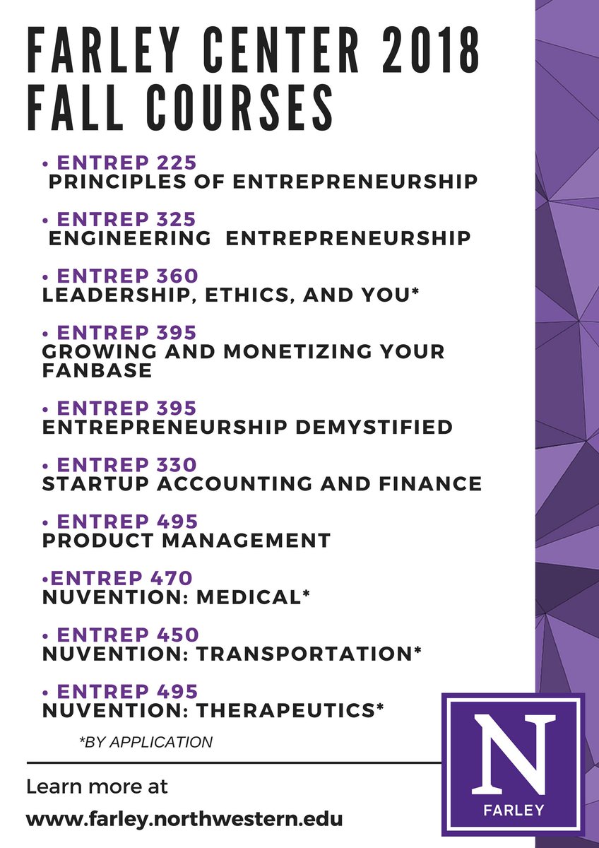 FarleyCenterNU's tweet photo. Our complete list of Fall 2018 ENTREP courses is here and we are feeling 😁!
☞ Learn more at https://t.co/gy3DYDaMbz…/course-schedule.html
#ExperienceENTREP #LearnENTREP #NUCourses #Fall2018 https://t.co/A2VhkrE301