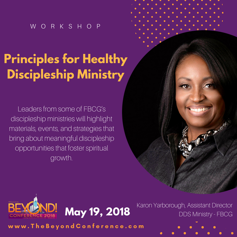 FBCG's tweet photo. Hear from some of FBCG’s discipleship ministries about materials, events, and strategies that bring about meaningful discipleship opportunities that foster spiritual growth. Register for the BEYOND Conference at https://t.co/zuVCjzcgBA. #FBCGLive #BeyondCon18 https://t.co/Uz9QpRwKfR
