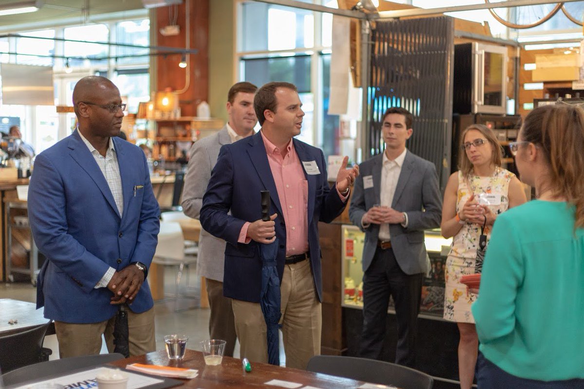 KyleMcKBridges's tweet photo. Another great @cltchamber Central Chapter event. Thank you @johnlewcats for kicking off the evening and speaking to our group on the Blue Line Extention at the @7thPublicMarket. https://t.co/8aS75V8k9H
