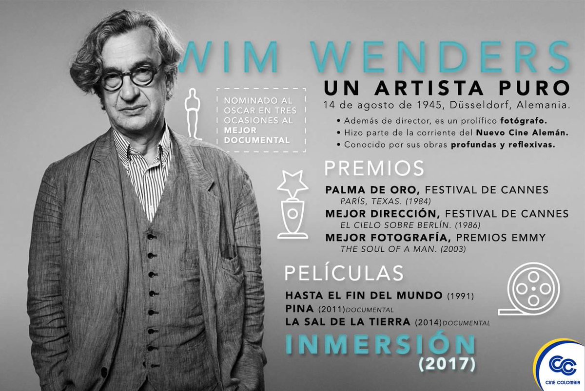CinecoAlt's tweet photo. Por películas como #Pina, #LaSalDeLaTierra y muchas otras, #WimWenders se ha posicionado como un artista puro.

Descubre #Inmersión, su última obra cinematográfica protagonizada por #JamesMcAvoy y #AliciaVikander.
Ya en cines.
Adquiere tus boletas en 👉🏻https://t.co/cWmPj6aDy5. https://t.co/T3rQp8jwY1