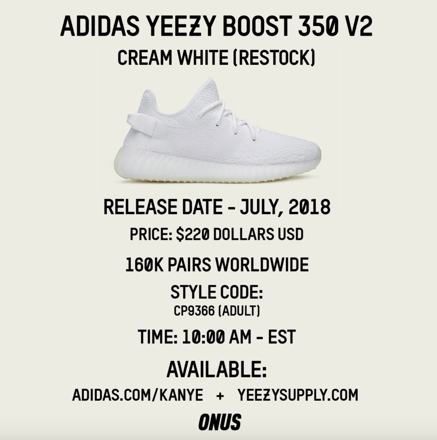 yeezy white cream restock