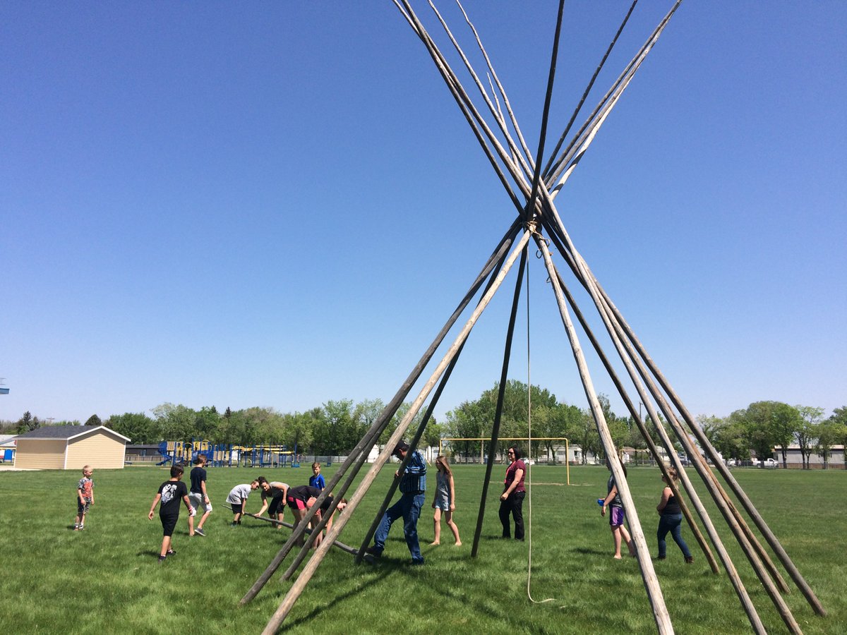 LTW students got be to part of a teepee set up.