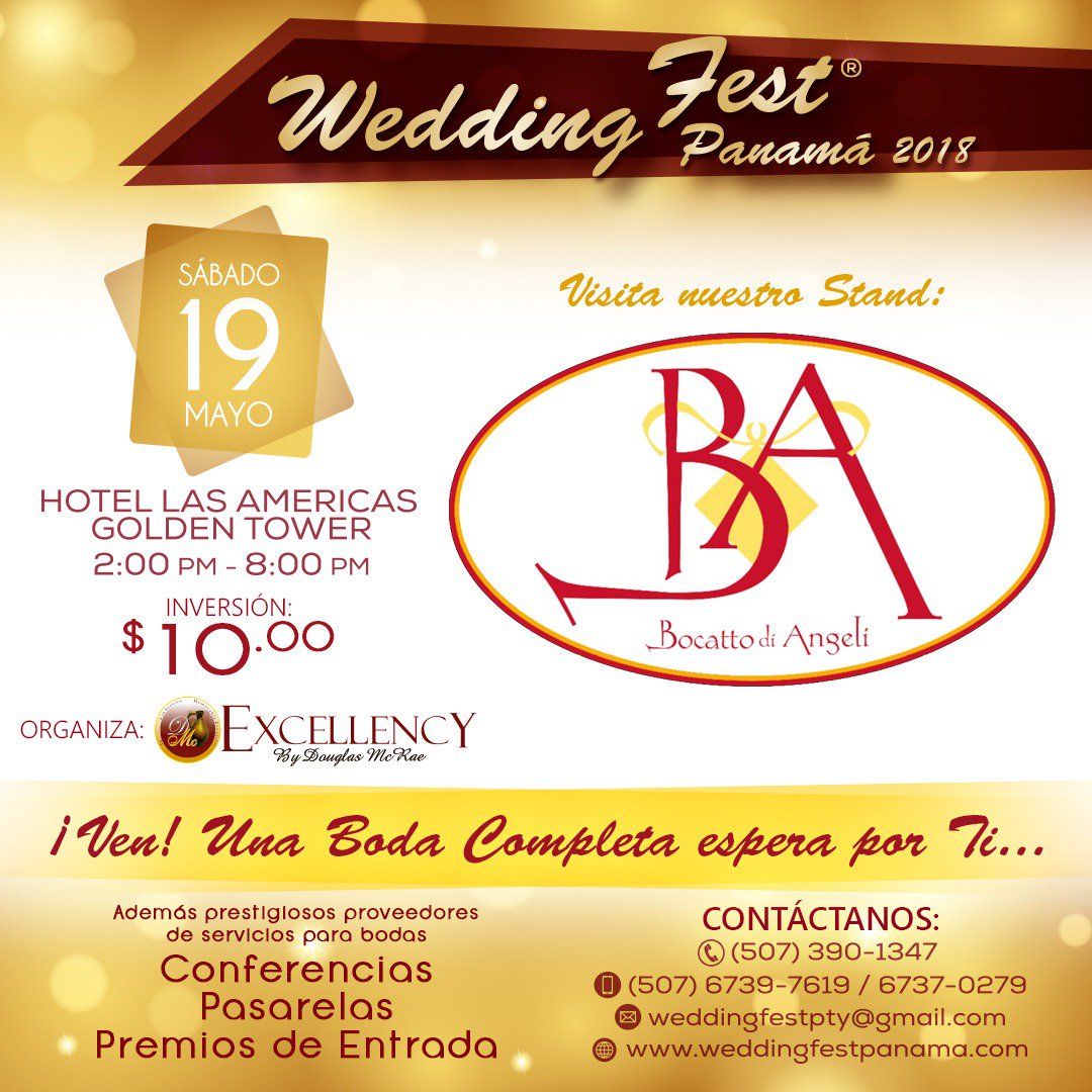 weddingfestpty's tweet photo. Bocatto di Angeli obsequia hermoso Pastel de Bodas a la Novia ganadora de la BODA COMPLETA! Ven, Participa y Gana!!!  No te puedes perder esta oportunidad este sábado 19 de mayo a las 2pm en el Hotel Las Américas Golden Tower. Información: 390-1347 https://t.co/SKFW68iOOS