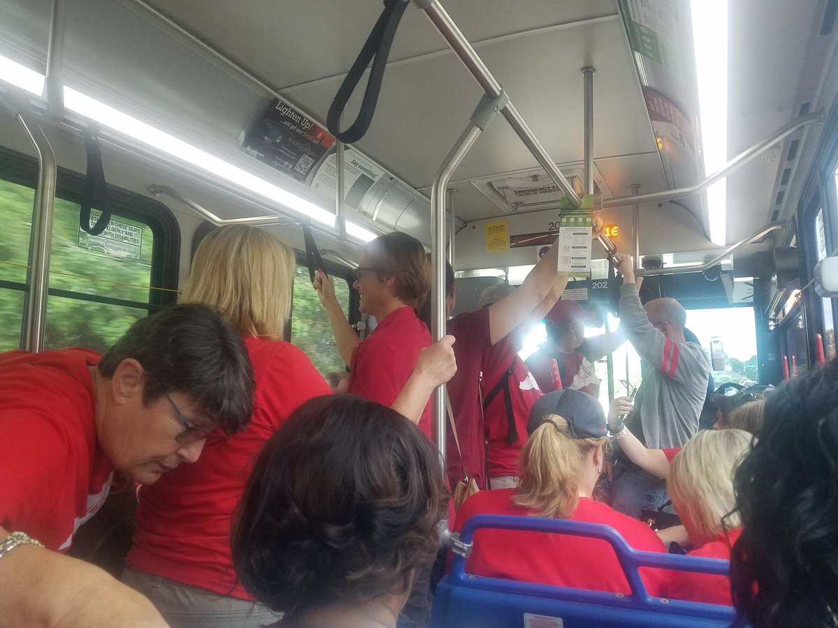 JazzFluteRocks's tweet photo. #wral #NCTeacherRally #RedForEd #Red4Ed #triangletransit #drx Exciting to see a full bus today on the way to work. Thank you NC educators for your energy, dedication to kids, and advocacy! https://t.co/BtQRn5Av66