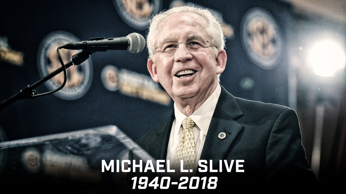 SEC's tweet photo. It is with a heavy heart that we announce the passing of our friend and former Commissioner Mike Slive. 

His impact was felt far beyond the footprint of the SEC. His presence will be missed. https://t.co/Sjvo5Ws8mL https://t.co/7y0dMXXmAa
