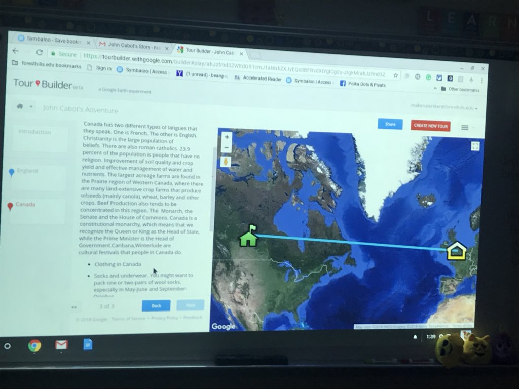 GenaGenaShields's tweet image. Day 3 of awesome explorer presentations by fifth grade @summitbees I continue to be impressed with the tech skills I am seeing! #imovies #googlemymap #wordart #tourbuilder