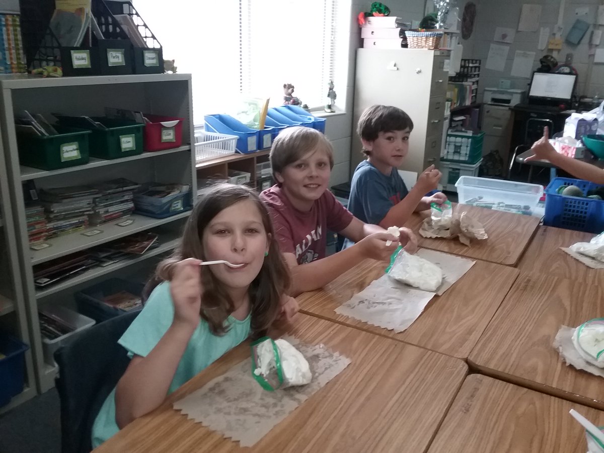 janwitherington's tweet photo. #BESstars Farm Bureau visits to reinforce our reading of their AgMag Dairy edition. Yay for homemade ice cream! https://t.co/vHnUWv19Bt