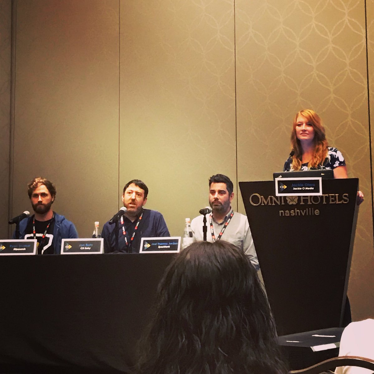 jackieomedia's tweet photo. I was lucky enough today to moderate a panel on “Beyond the Sync: A New Era of Music Licensing for Film, TV and Podcasts” with my friends from @cdbabymusic @synchtank @blipsounds #musicbiz2018 https://t.co/aC7DrxxwZx