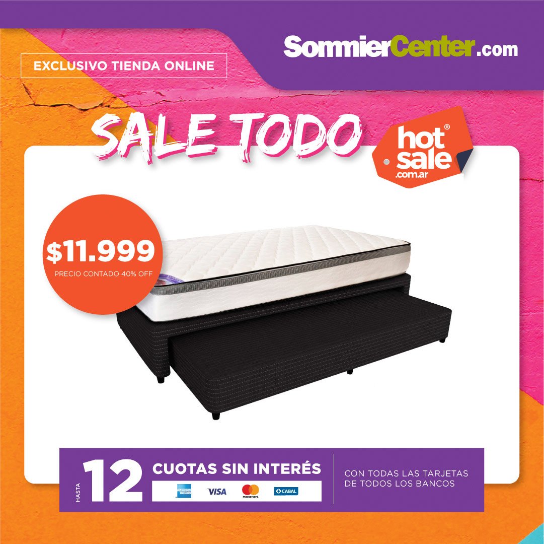 ¡No dejes que se te escapen! Aprovechá el SALE TODO de Sommiercenter y en este #HotSale renová tu forma de descansar.