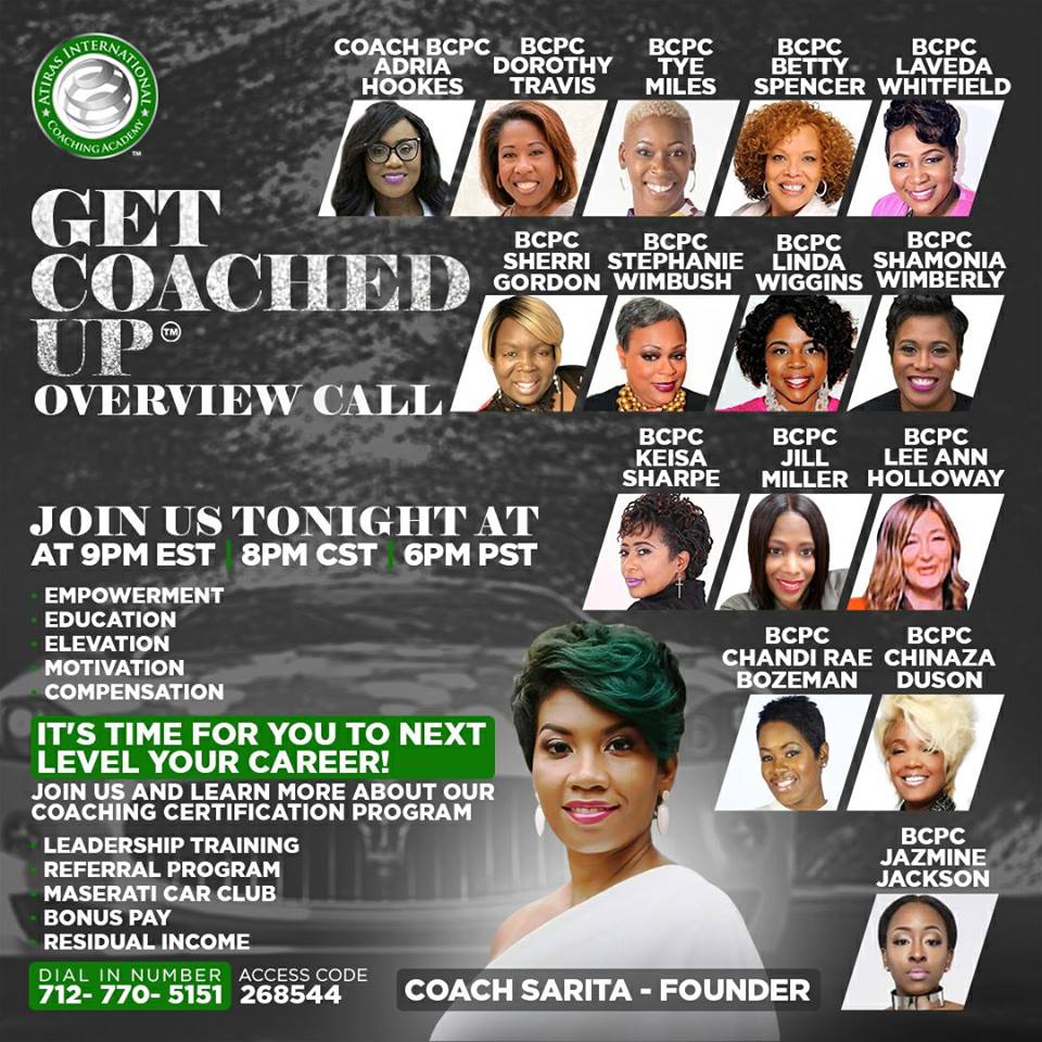 GetCoachedUpNow's tweet image. Join us tonight at 9pm EST. Learn more about the Academy and how you can obtain your Coaching Certification in just 4 weeks. 

If you love what you hear, enroll tonight at getcoachedup.com. Enter company as your Sponsor ID. Our next session begins June 5th, 2018