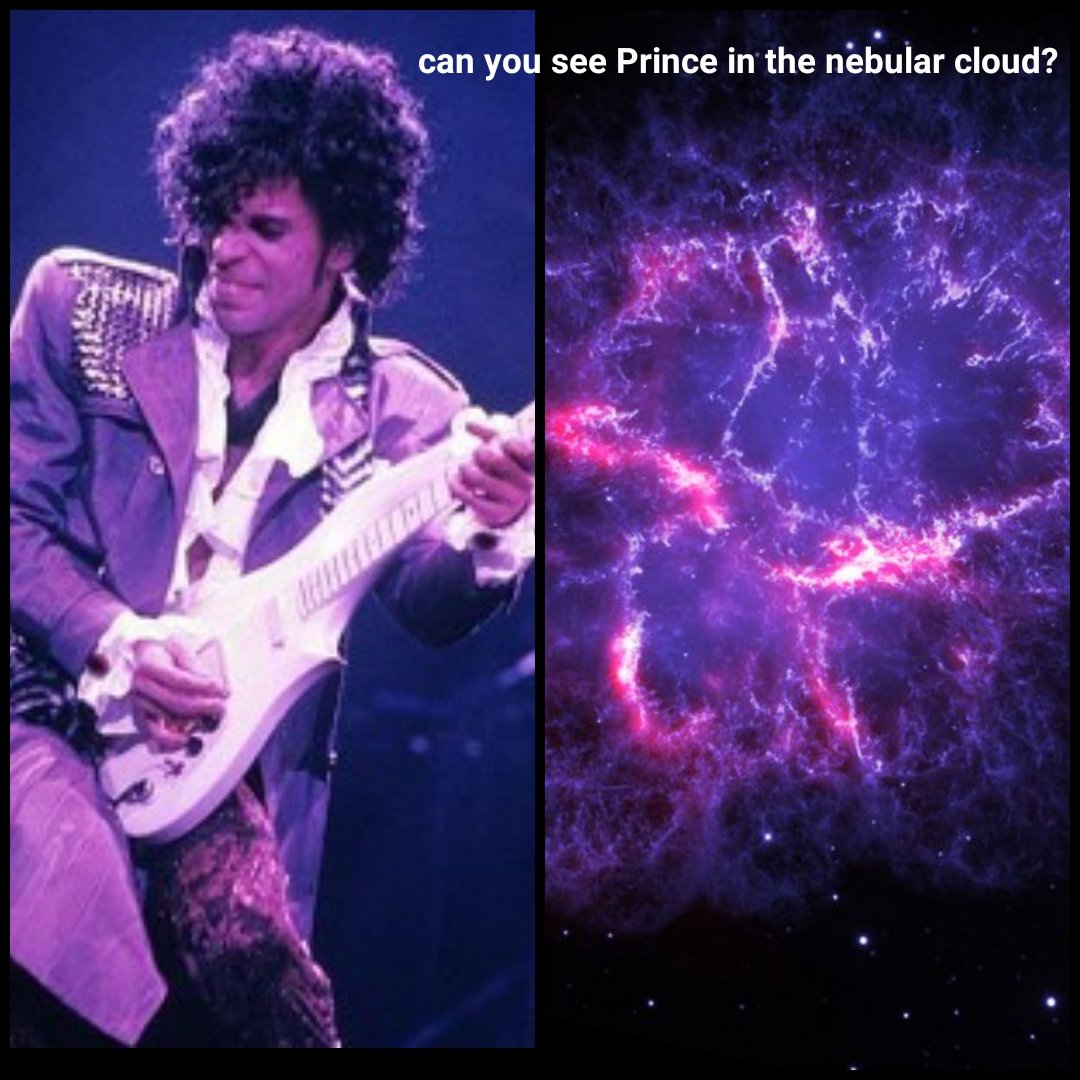 dreamgirls's tweet image. Who can see #Prince playing his guitar in the #nebula Cloud that&apos;s from outer space next to his photo? If you can see it retweet it!