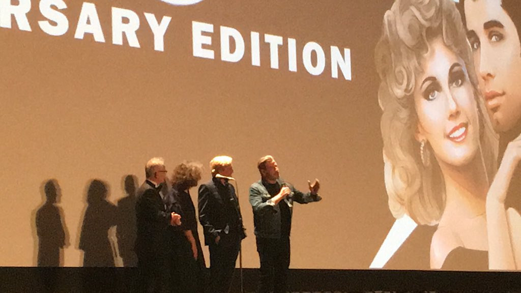 MariaCP_P's tweet photo. I never thought I would watch Grease with John Travolta &amp; be sandy at the same time! Thank you @Festival_Cannes for making that a reality. #Cannes2018 #Cannes https://t.co/5IaNqVwJxc