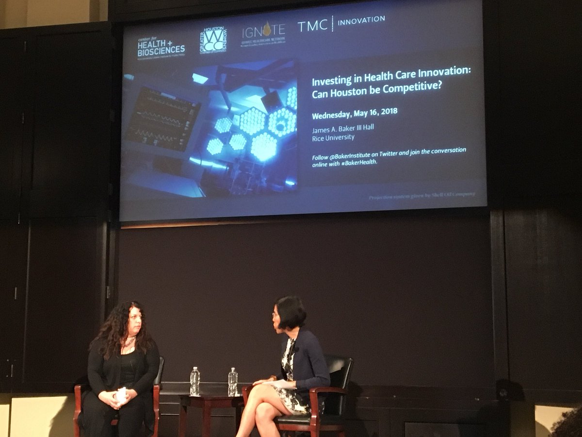 Thank you @VentureValkyrie & @ianadimkova for making the trip to Houston for this interesting conversation! @GE_Ventures @TMCInnovation @BakerInstitute @GHWCC @HouWomenChamber #healthcare #BakerHealth