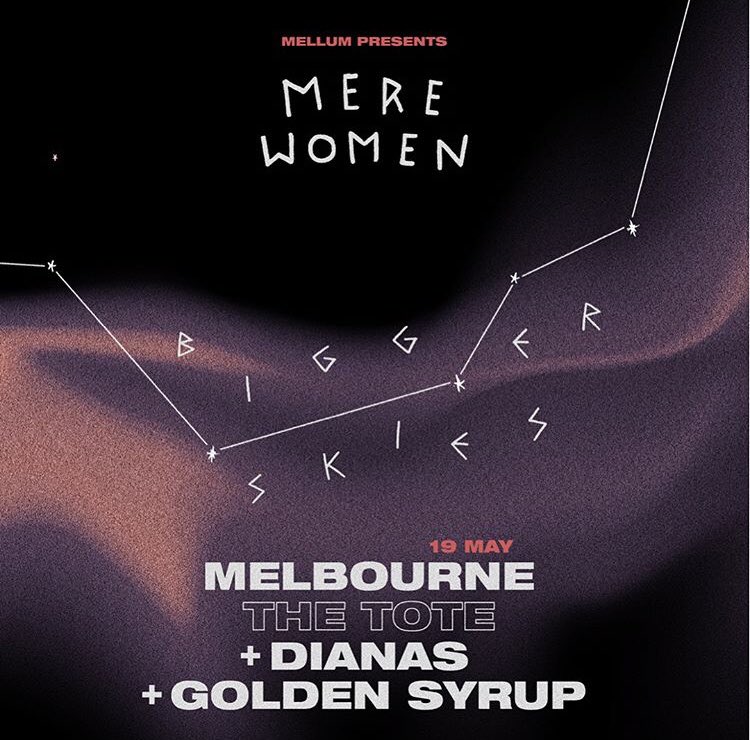 Melbourne! <a href="/mere_women/">Mere Women</a> back in town this weekend ~ Saturday night @thetotehotel w/ Dianas &amp; Golden Syrup ~ Tix on sale now.