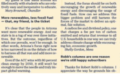 resilient_az's tweet photo. A LTE from a #Mesa constituent who understands we need to #PutAPriceOnIt to stop #climate #pollution. @citizensclimate https://t.co/rfJVjPtHTl https://t.co/ME89NeZMQz