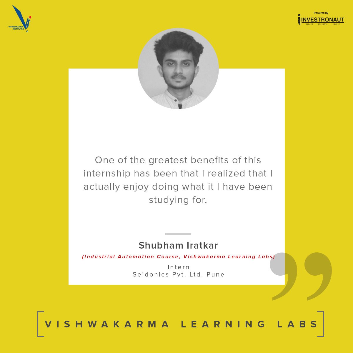 vpublications01's tweet photo. Enrolled for a one year job oriented #engineering course in #IndustrialAutomation at Vishwakarma Learning Labs (#VITVLL) four students bagged the prestigious #internship at Seidonics Pvt. Ltd., #Pune.

#Education #Globaleducation #VIT #VIIT #VU https://t.co/58Z8bm6yfS