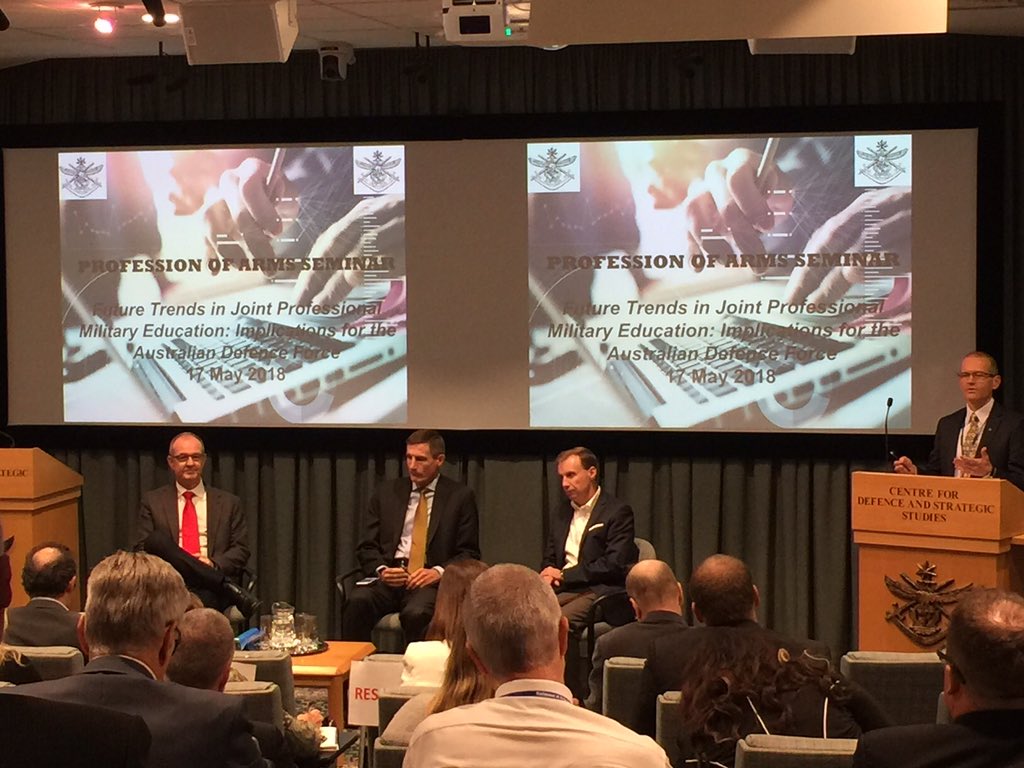 ADC_Australia's tweet image. Huge emphasis on the value of education and commitment to a tailored JPME continuum as the spine of military education, ensuring an #intellectualedge for our ADF members. @ChiefAusArmy @WarintheFuture #MakePMEFunAgain