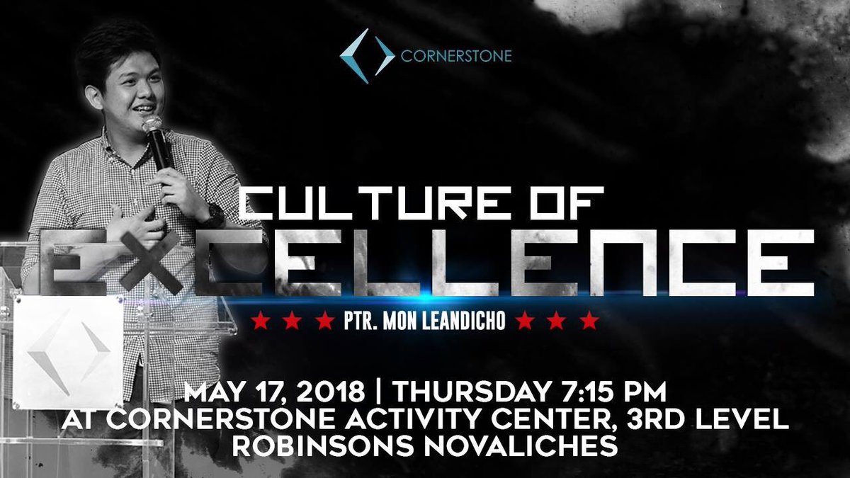 ch_cornerstone's tweet photo. We know that God wants us to give our best in everything we do and we are designed to be excellent because we are serving an excellent God!

See you later in our Midweek Service and learn how can we develop more the culture of excellence in our lives! https://t.co/wDFeRuDYGI