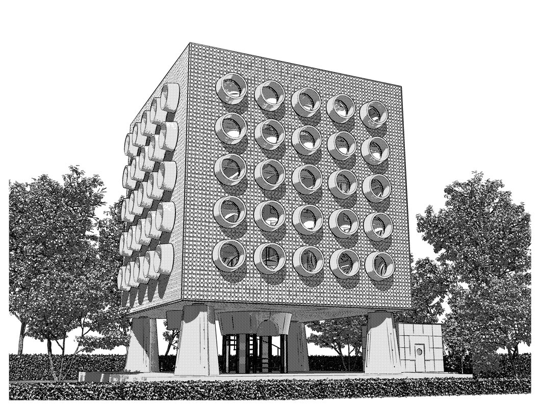 Yoshiteru Enomoto on Twitter &quot;今は無き建物。「ピラミッド校舎」と「百窓」。両建物ともにウルトラセブンのロケ地で