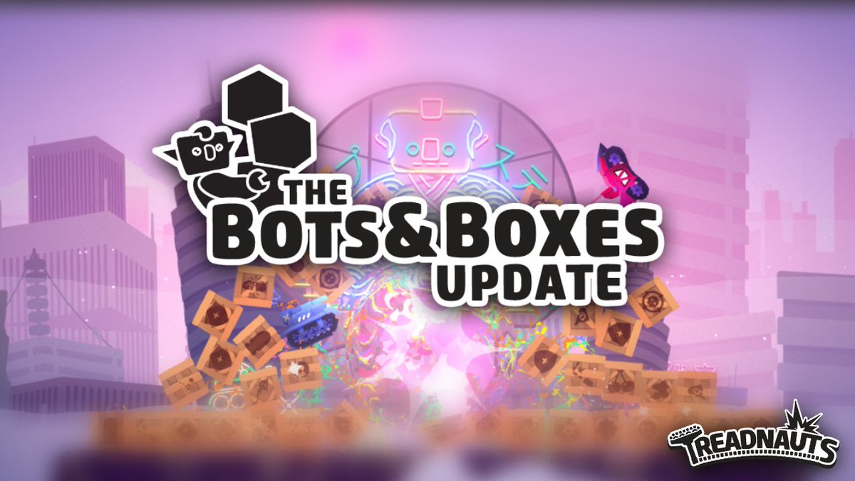 treadnauts's tweet photo. Buy some batteries! Cop a crowbar! Check your mailbox! The Bots &amp; Boxes update has finally shipped!!

We've added powerups, bot players, and a lot of other new stuff. You can check the full v0.75 Patch Notes here: https://t.co/PFeiCuIo3f https://t.co/OVG9TQpfae