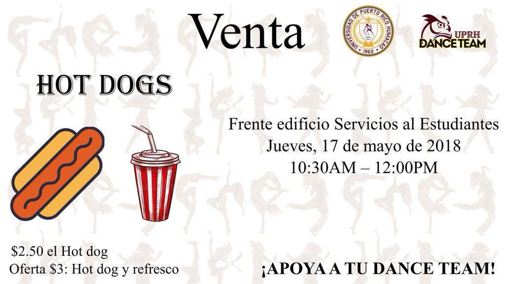 Saaanndriii's tweet photo. MAÑANAAA, pasa y cómete un hot dog y no te olvides del postreeee con una paleta #DanceTeamUPRH #AbanderadasUPRH https://t.co/eY0QvutupC