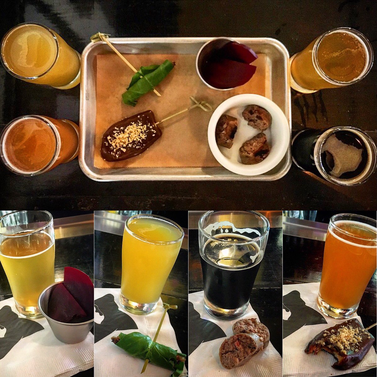 BEERchitect's tweet photo. Beer flights meets food flights w/ @BraxtonBrewCo & @lexbearbutcher at @TheBeerTrappe. Stout + Beef Sausage. Lemon Berliner + Beets. NEIPA #2 + Duck Pastrami. Strawberry Gose + Chocolate Bacon. #PerfectPairing #beerandfood #KYbeer #beerflight #kyfood #kentuckykicksass #hiccup! https://t.co/2tftBFETIl