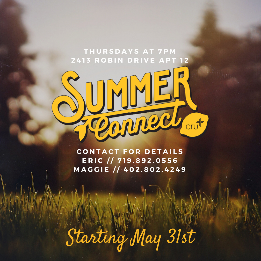 CruUCCS's tweet photo. Missing your #CruMunity? Get plugged into Summer Connect! Check this graphic for details: https://t.co/XcSvf7EQhI