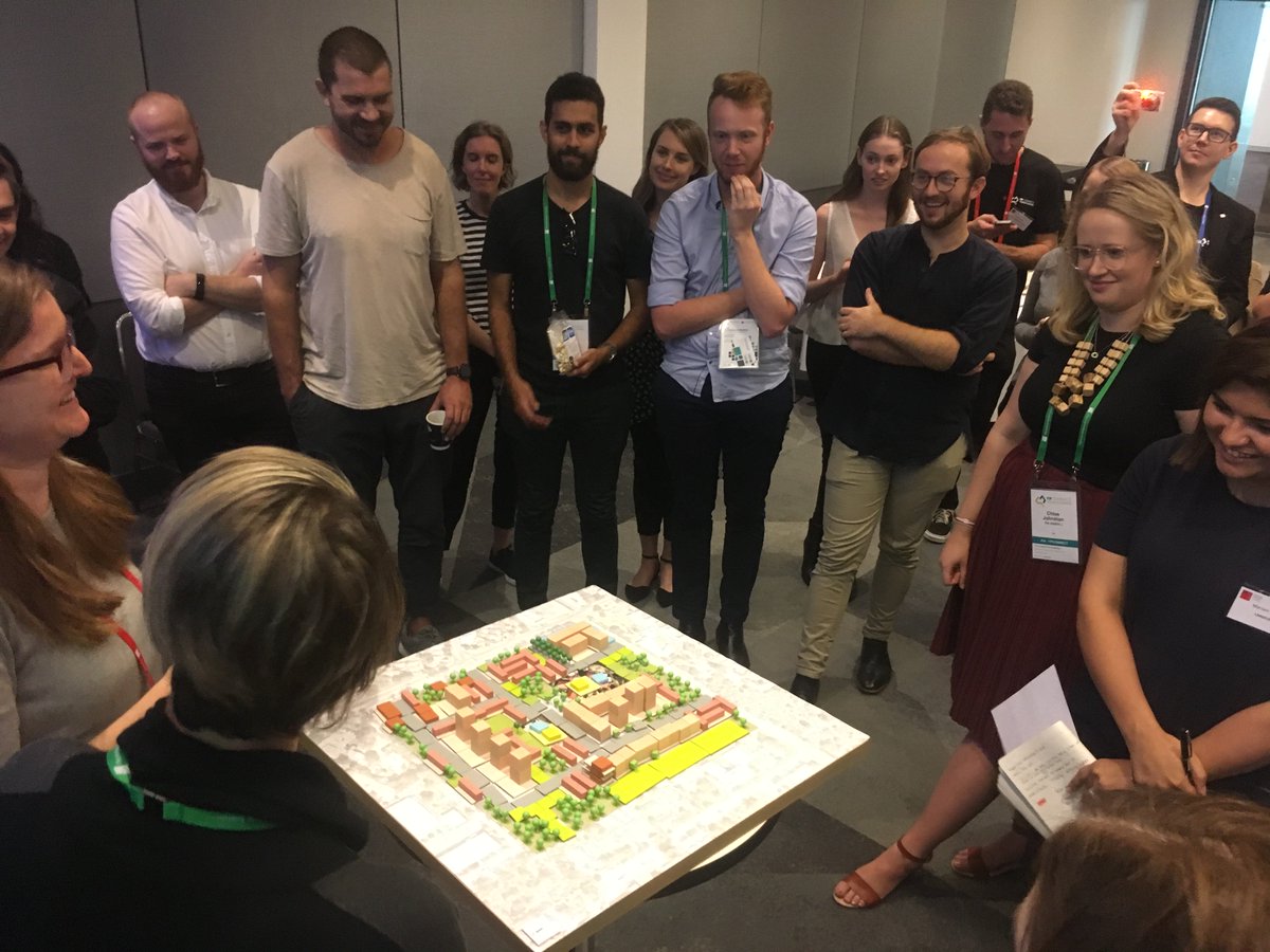 AUDRCPerth's tweet photo. AUDRC trialled a new #CoDesign model for #YoungPlanners interactive session at the @pia_planning Congress last week. ‘Master my Plan’ allows stakeholders to collectively design a 1:1000 master plan using physical 3D pieces. #landcorp #uwa #Perth #piayoungplanners https://t.co/lJRHzicEzk