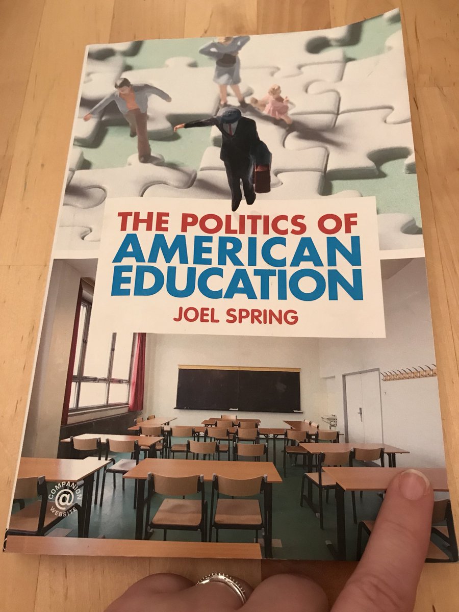 TXEdCruGrad's tweet image. Just finished reading this book. The first few chapters were literally captivating. The last one was inspiring. The middle got a bit confusing. #PurseStringsControlEducation #JoelSpring #ThePoliticsOfAmericanEducation #HumanCapital #AGlobalStandard