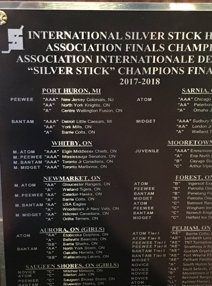 GRMHA's tweet photo. Check this out! Below is a photo of a plaque on display at the #HockeyHallofFame. It’s in honour of the @2K8RangersWhite winning the Whitby Silver Stick Qualifier and then the Silver Stick Finals in Newmarket. #woohoo #champs @HEOhockey @GloucesterHock1 https://t.co/HZqymdOeOI