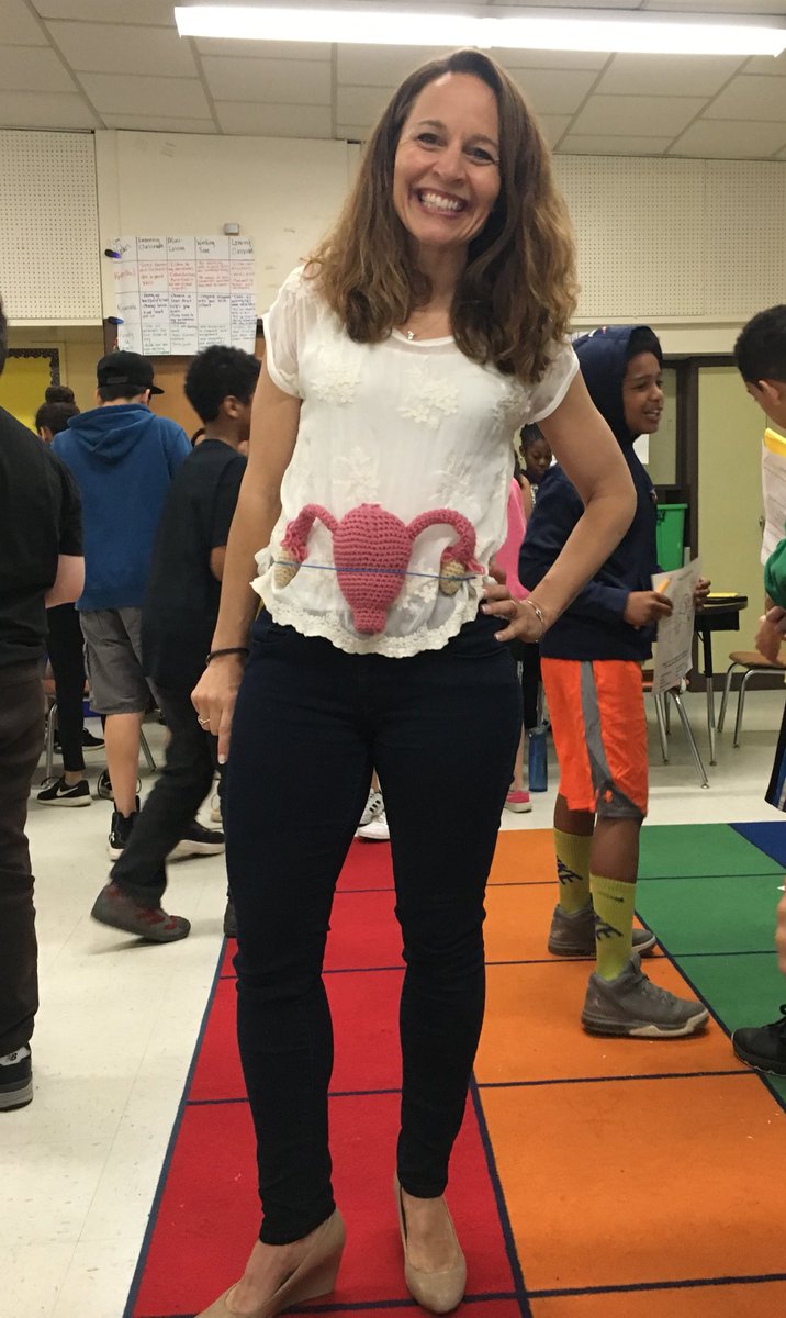 MsBriselli33's tweet photo. Guess what 5th graders in @Community_27 and 33 were learning about today? Annual knit uterus picture with @mkinsella1! https://t.co/sWjPaj9JfW