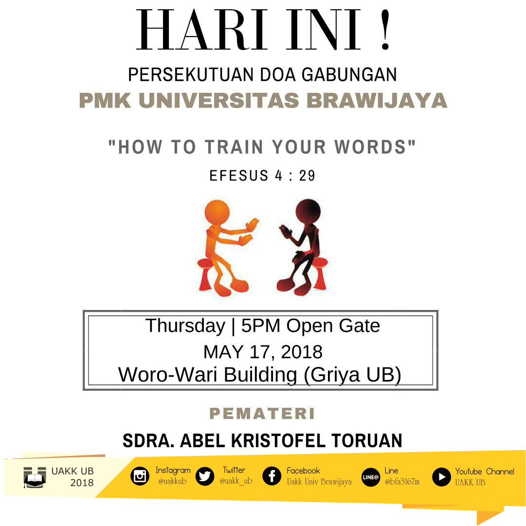 UAKK_UB's tweet photo. [ HARI INI PD GABUNGAN I ]

Shalom laskar kristus 😘

HARI INI!
 
PD Gabungan pertama yang dilaksanakan pada:
📆 Hari, Tanggal : Kamis, 17 Mei 2018
🕔 Open gate : 17.00 WAT
📍Tempat : Gedung Woro Wari 

Jangan lupa datang ya 😄

Tuhan Yesus memberkati 😇 https://t.co/aAYBL5T2y7