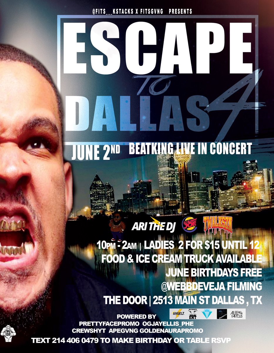 Queenaddiction_'s tweet photo. Best play coming around the way 🔥😈🔥😈🔥😈 YOU DON'T WANT TO MISS! #escape2dallas4 GET YOUR PRE-SALES JUNE BIRTHDAYS FREE bring your id!!! LADIES 2FOR$15 👯‍♀️ https://t.co/efYTry1Lkk