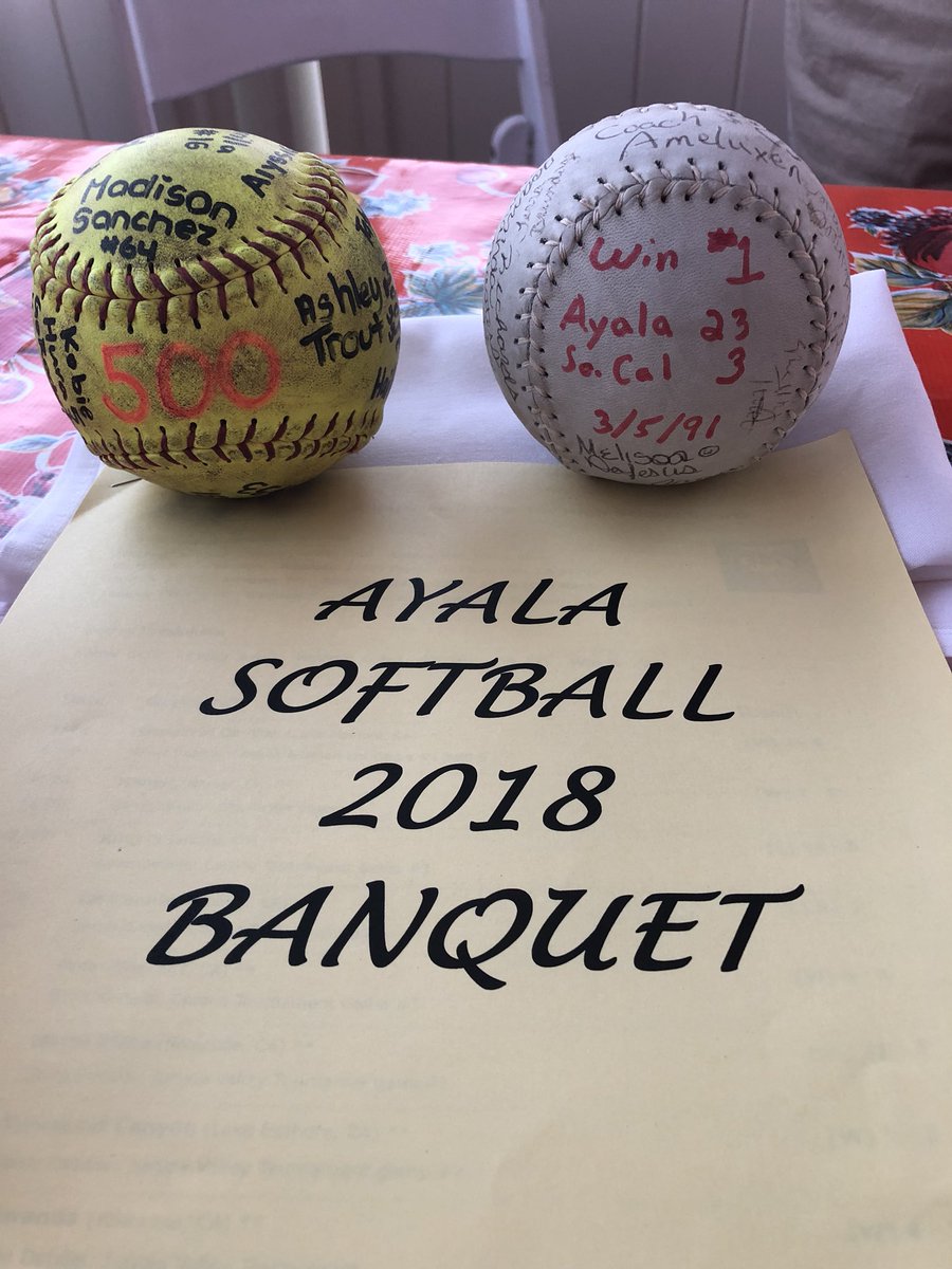 AyalaHSAthletic's tweet photo. What a season for our coach and his players. Not to many schools have the ball from the first win in school history and the 500th win at the banquet, but we do! Congratulations to our amazing student-athletes. @chchampsports @CVUSDNews @AyalaUSB https://t.co/g4vTWZvk9z